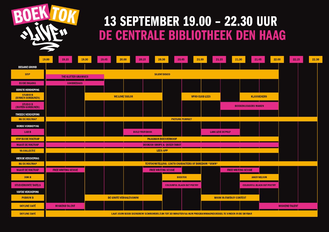 Blokkenschema Programma BoekTok Live